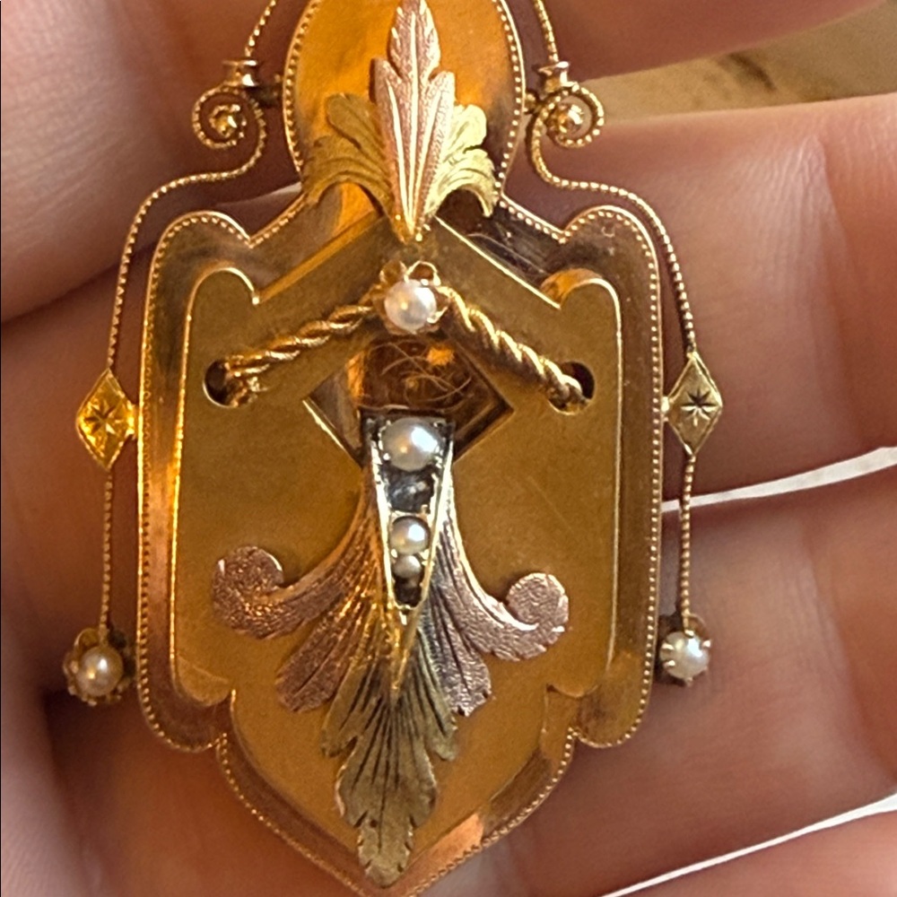 14k Antique Victorian Locket 15 grams - Picture 3 of 14